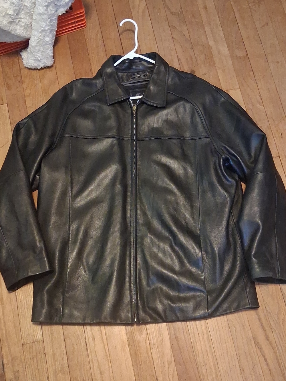 vintage wilsons leather pelle studio leather jacket mens xl mid length coat